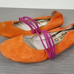 Tsubo Honnor Ballet Flat, Terracotta Suede, Womens Size 6 / 37